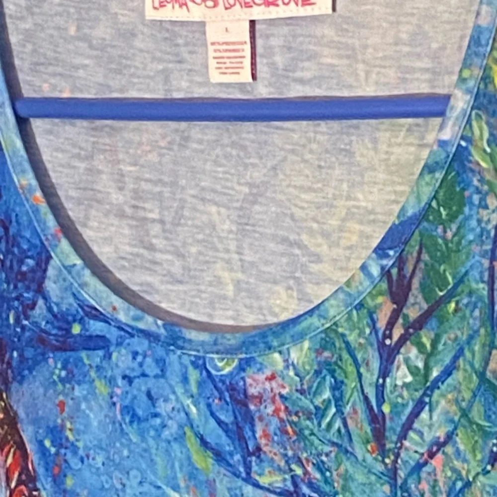 Colorful Fish Print 3/4 Sleeve Top - Picture 6 of 9